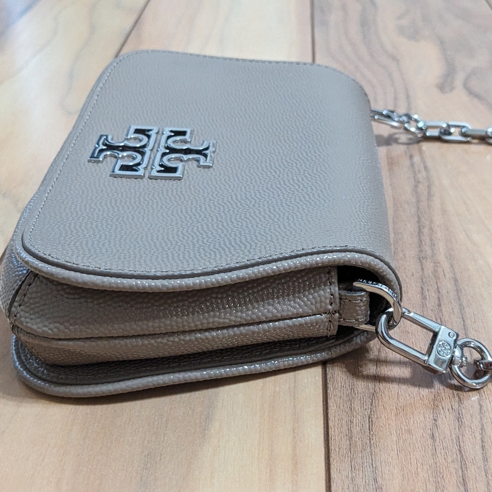 EUC! Tory Burch Britten Mini Crossbody Bag In Tan/Beige - Picture 8 of 16